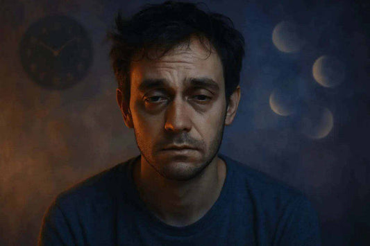 Person peacefully sleeping in a cozy bed highlighting the connection between sleep and mental health.