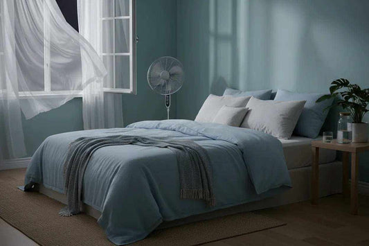 Woman sleeping comfortably in cool bedroom to beat sleeping in the heat