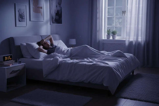 Insomnia symptoms and causes infographic explaining common sleep disorder effects and factors