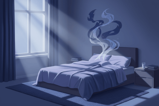 Illustration comparing nightmares and night terrors highlighting differences in symptoms and sleep stages