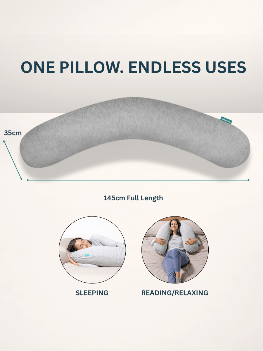Soft cotton body pillowcase with zipper closure for full-length pillows