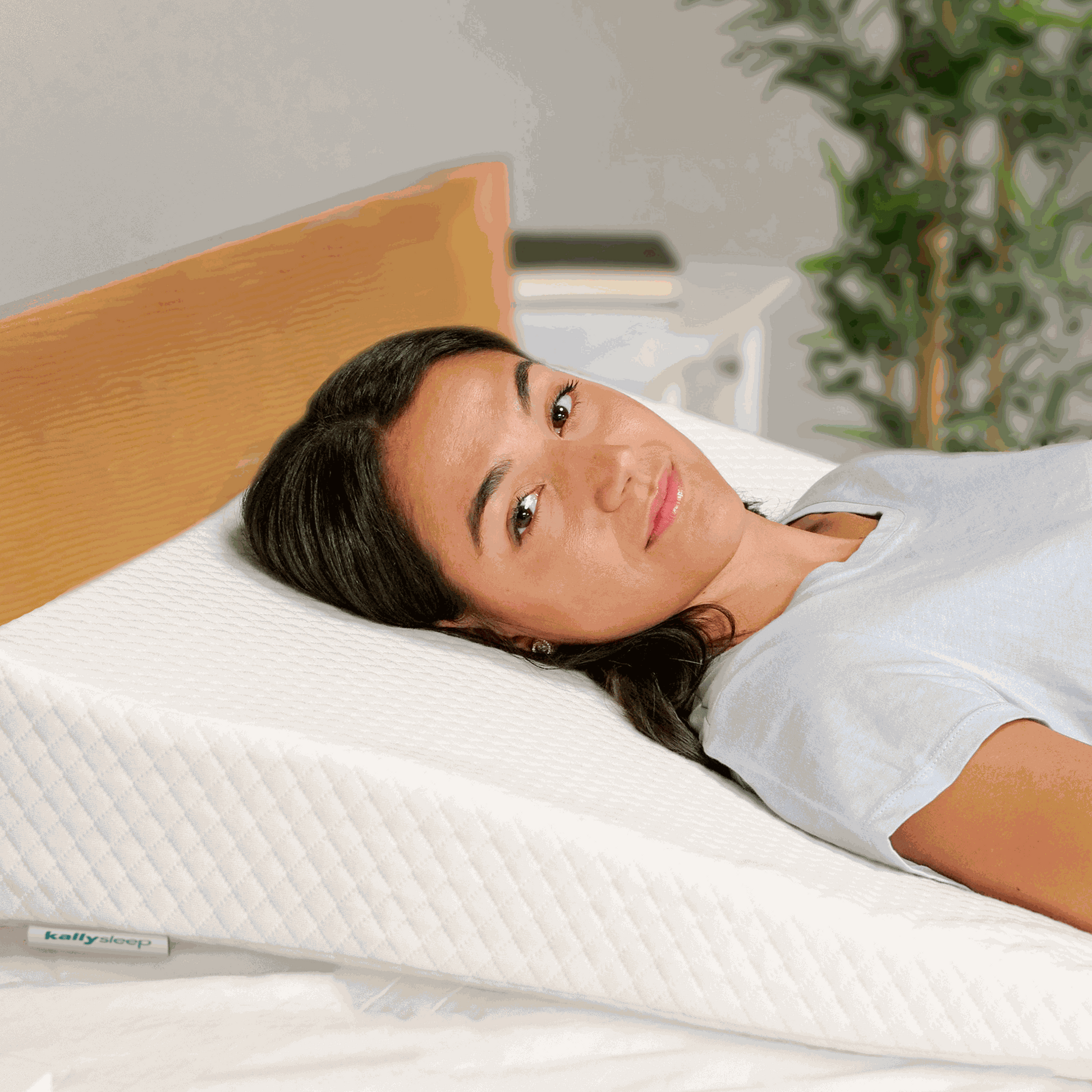 acid reflux wedge pillow with breathable quilted cover and angled wedge design for upper body elevation