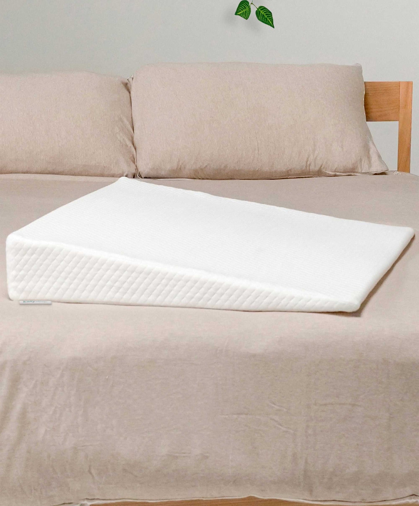 Acid reflux wedge pillow with angled memory foam design and breathable washable cover for supportive elevation and heartburn relief